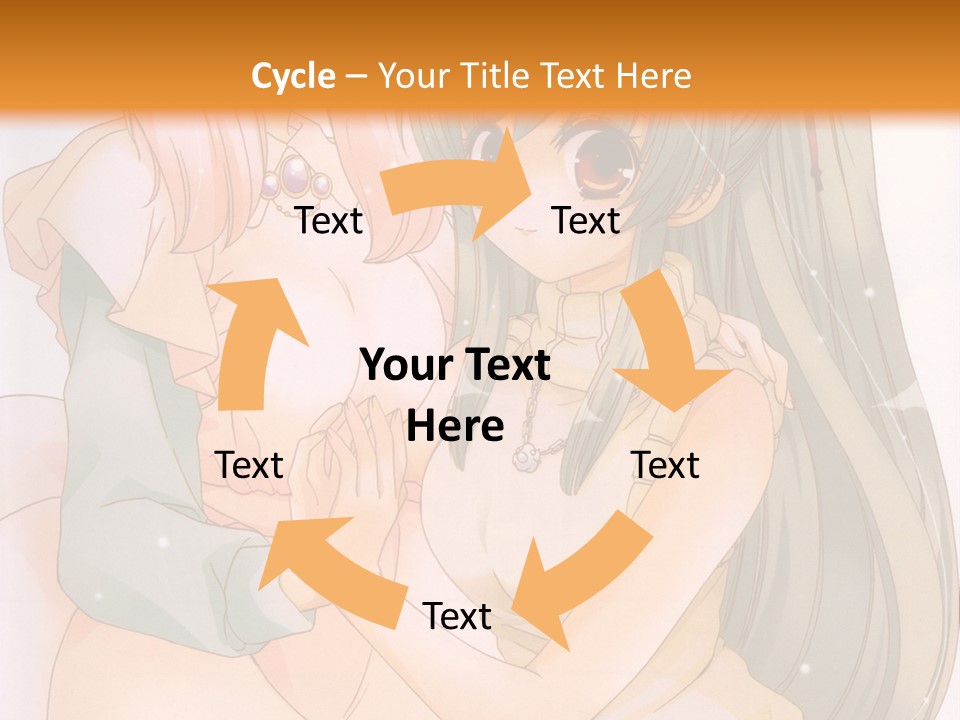 A Couple Of Anime Girls Sitting Next To Each Other PowerPoint Template