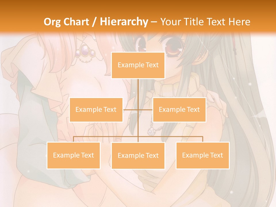 A Couple Of Anime Girls Sitting Next To Each Other PowerPoint Template