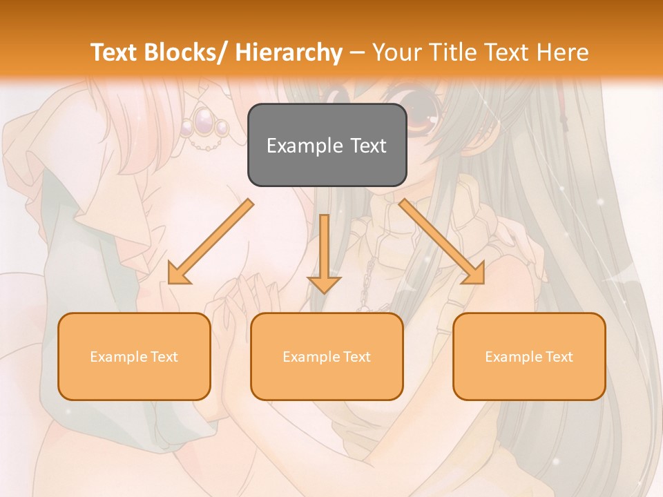 A Couple Of Anime Girls Sitting Next To Each Other PowerPoint Template