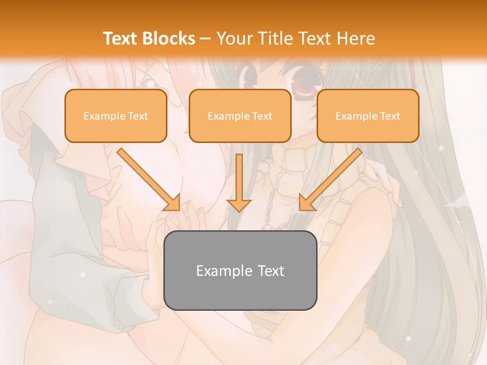 A Couple Of Anime Girls Sitting Next To Each Other PowerPoint Template