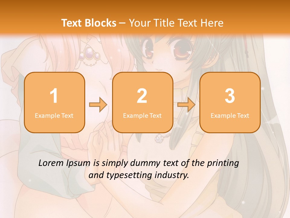 A Couple Of Anime Girls Sitting Next To Each Other PowerPoint Template