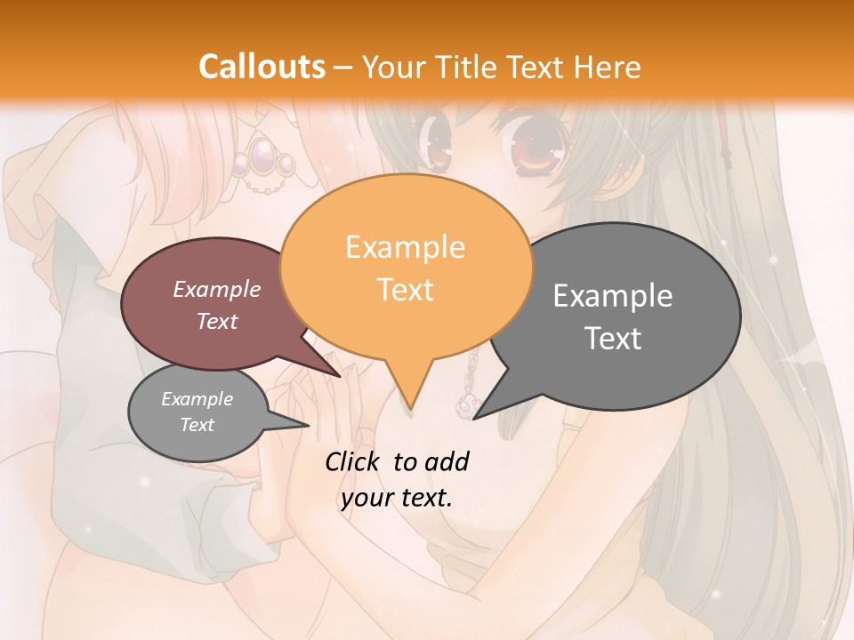 A Couple Of Anime Girls Sitting Next To Each Other PowerPoint Template