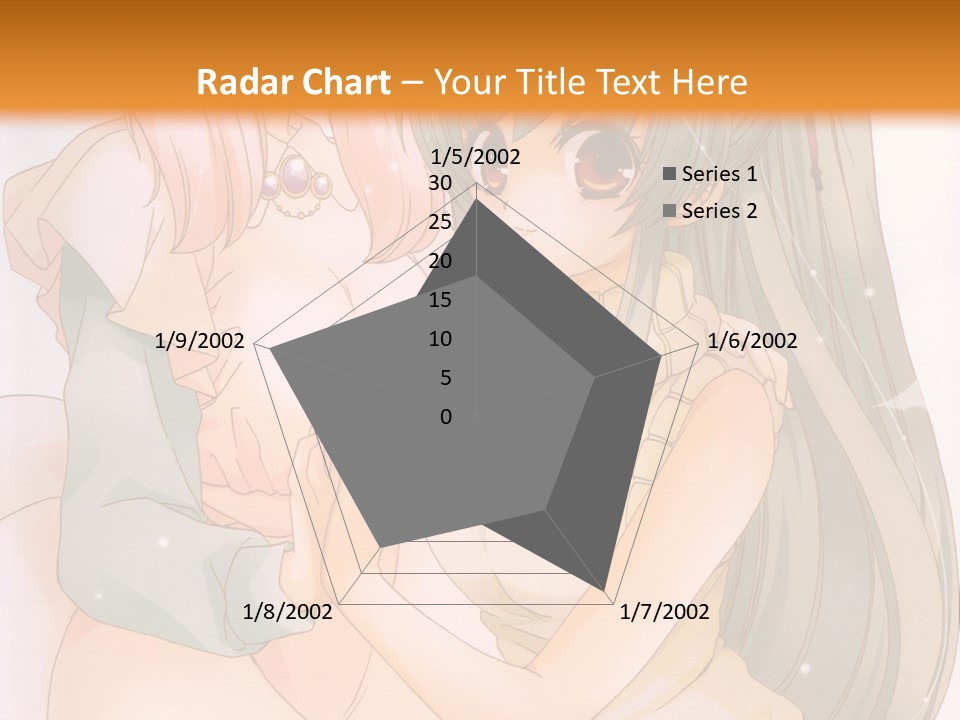 A Couple Of Anime Girls Sitting Next To Each Other PowerPoint Template