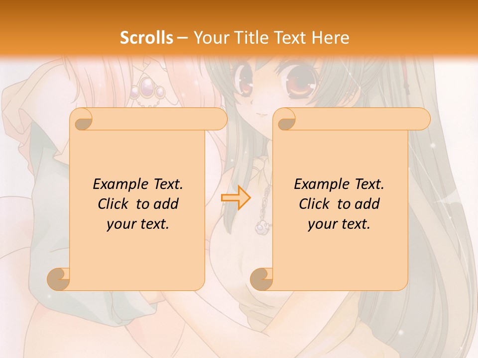 A Couple Of Anime Girls Sitting Next To Each Other PowerPoint Template