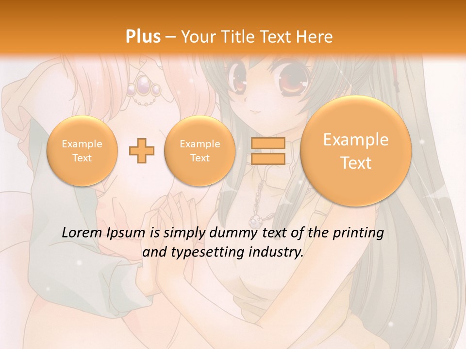 A Couple Of Anime Girls Sitting Next To Each Other PowerPoint Template
