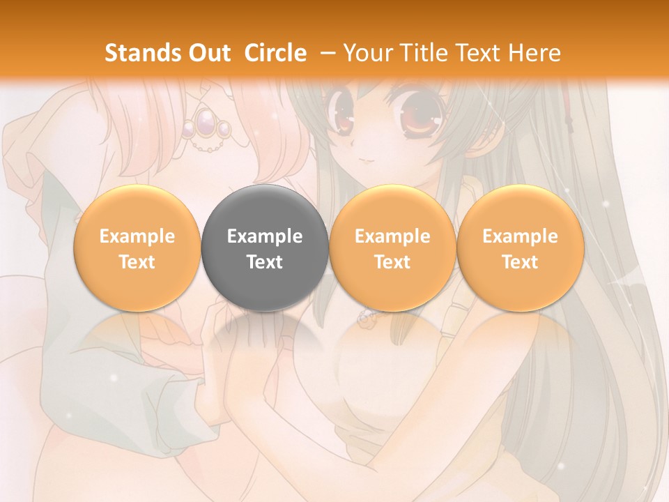 A Couple Of Anime Girls Sitting Next To Each Other PowerPoint Template