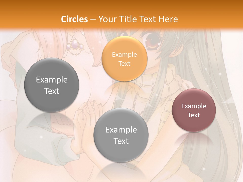 A Couple Of Anime Girls Sitting Next To Each Other PowerPoint Template