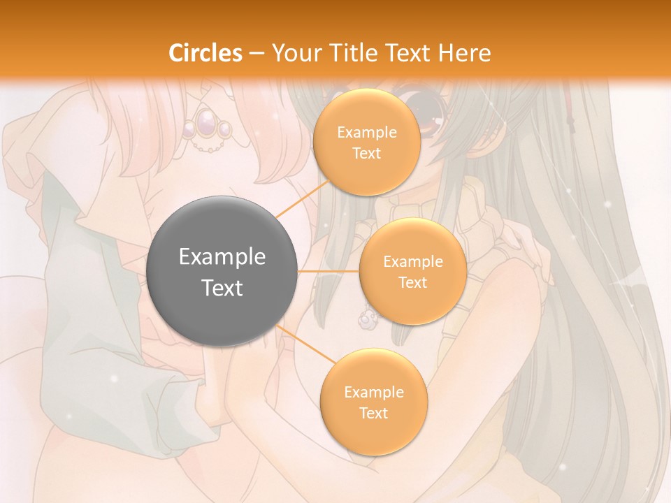 A Couple Of Anime Girls Sitting Next To Each Other PowerPoint Template