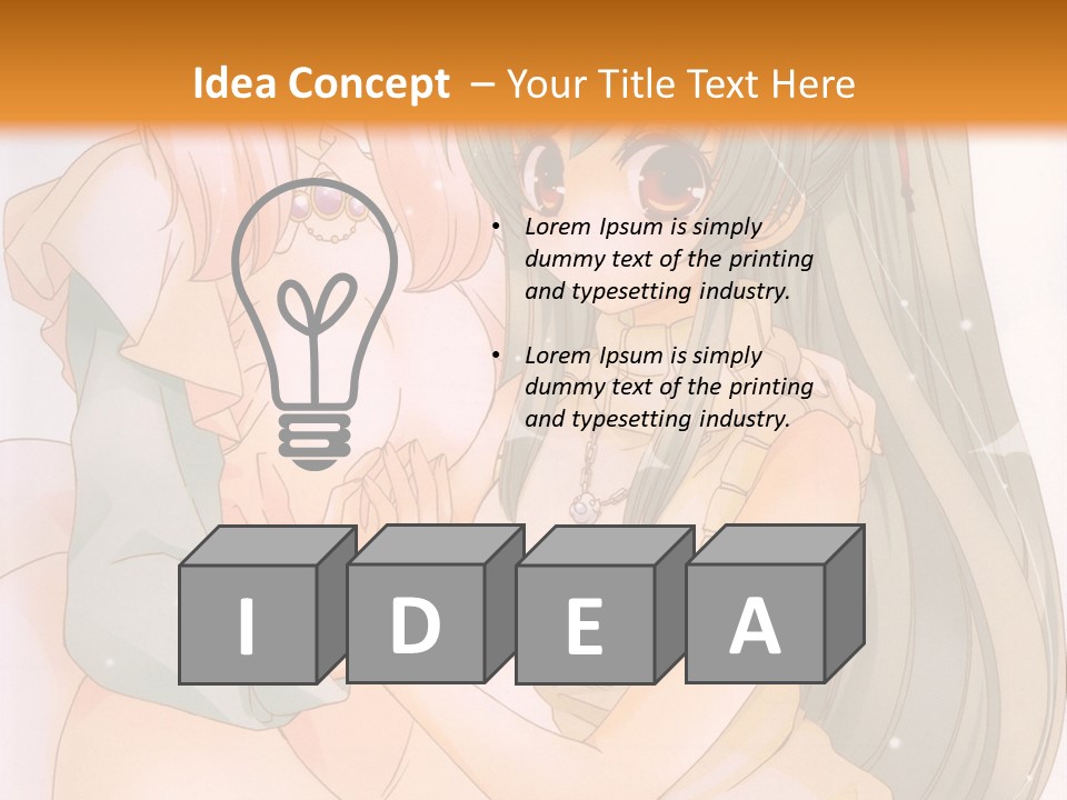 A Couple Of Anime Girls Sitting Next To Each Other PowerPoint Template