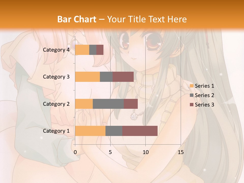 A Couple Of Anime Girls Sitting Next To Each Other PowerPoint Template