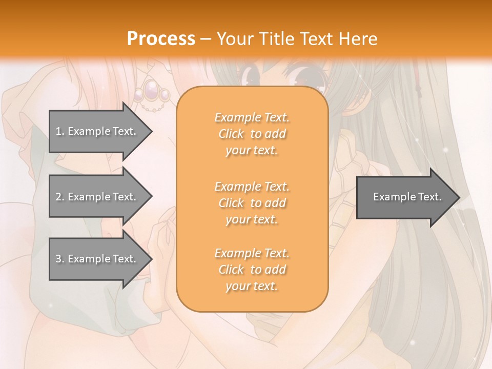 A Couple Of Anime Girls Sitting Next To Each Other PowerPoint Template