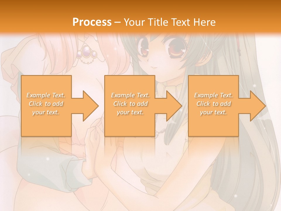 A Couple Of Anime Girls Sitting Next To Each Other PowerPoint Template