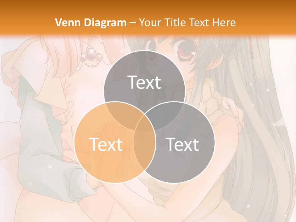 A Couple Of Anime Girls Sitting Next To Each Other PowerPoint Template