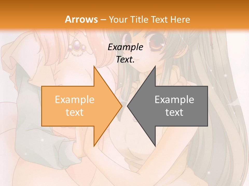 A Couple Of Anime Girls Sitting Next To Each Other PowerPoint Template