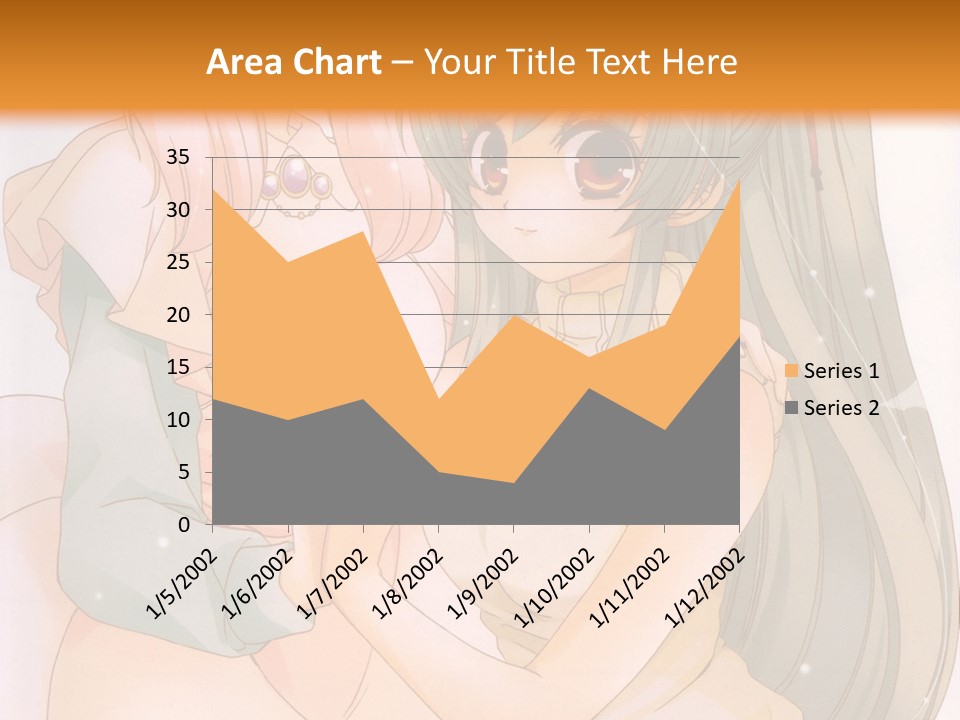A Couple Of Anime Girls Sitting Next To Each Other PowerPoint Template