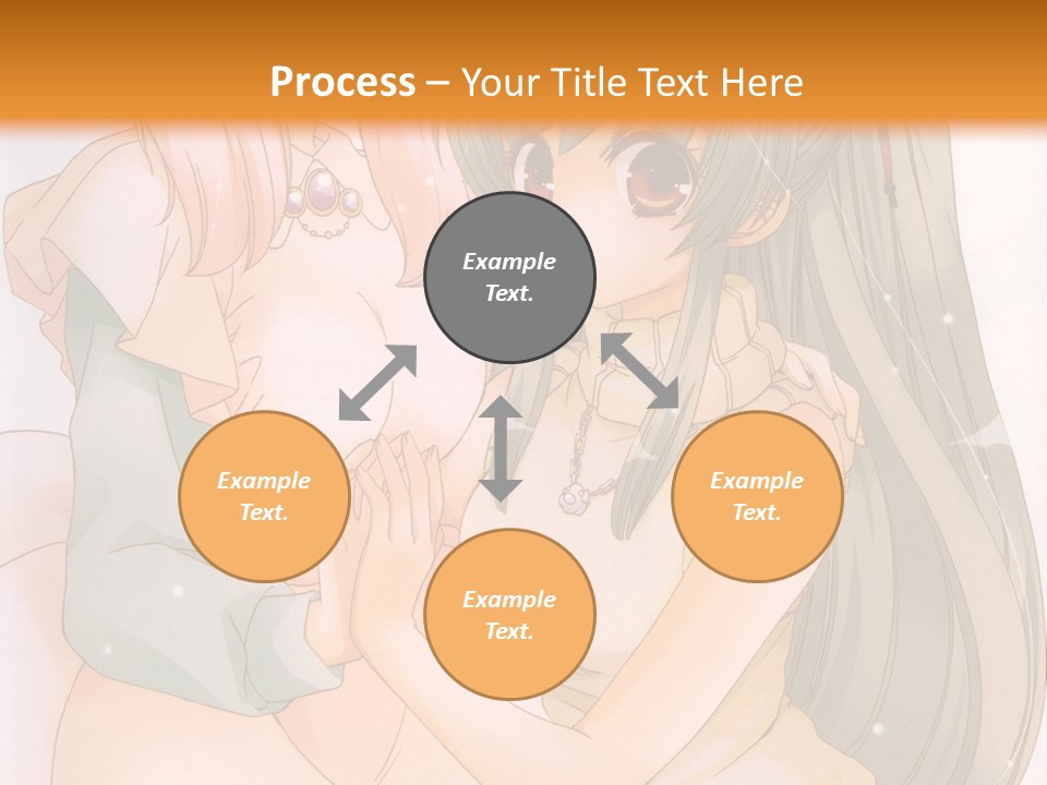 A Couple Of Anime Girls Sitting Next To Each Other PowerPoint Template