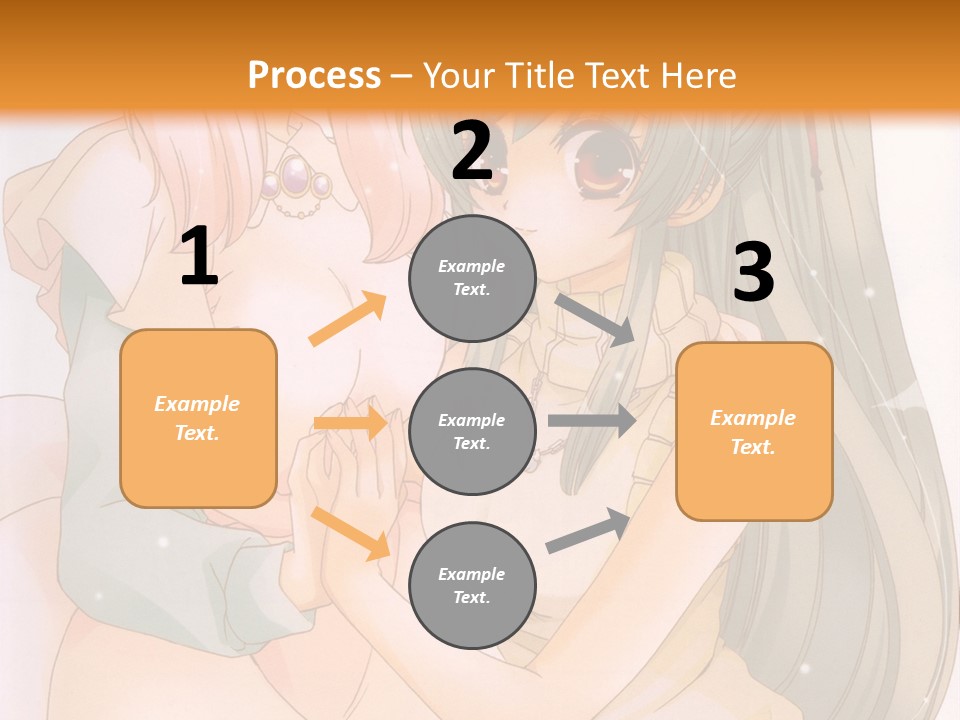 A Couple Of Anime Girls Sitting Next To Each Other PowerPoint Template