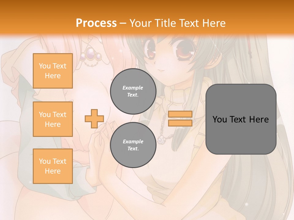 A Couple Of Anime Girls Sitting Next To Each Other PowerPoint Template