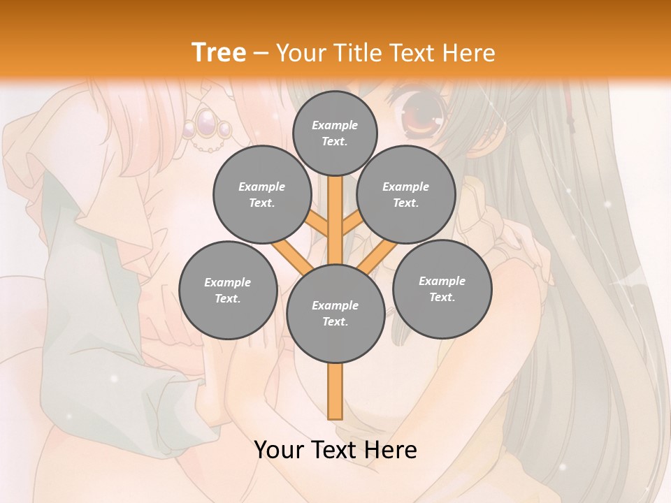 A Couple Of Anime Girls Sitting Next To Each Other PowerPoint Template