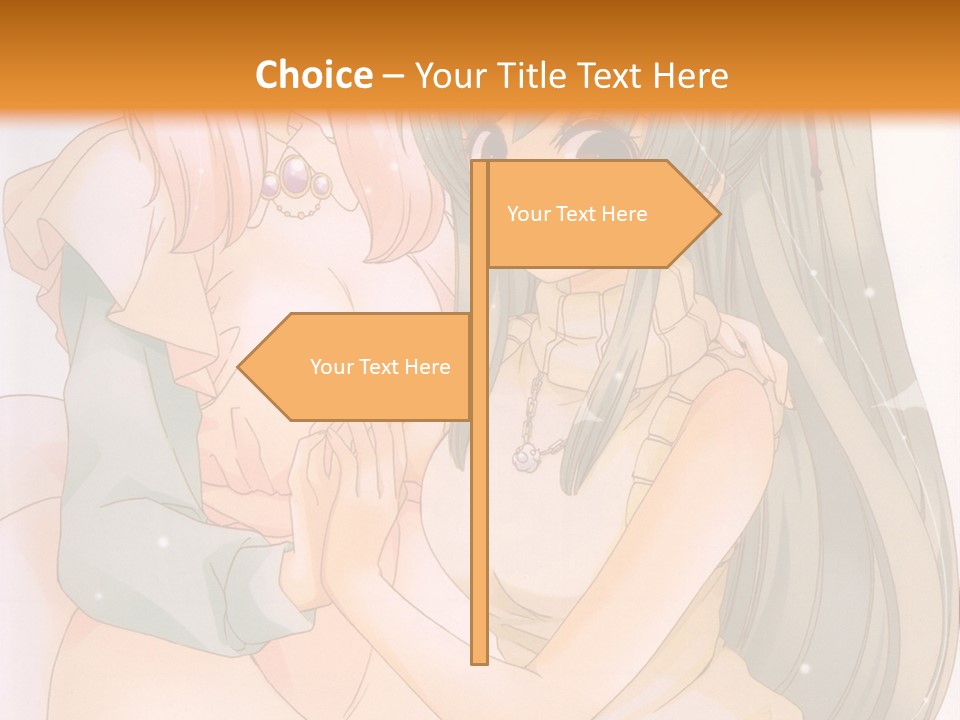 A Couple Of Anime Girls Sitting Next To Each Other PowerPoint Template