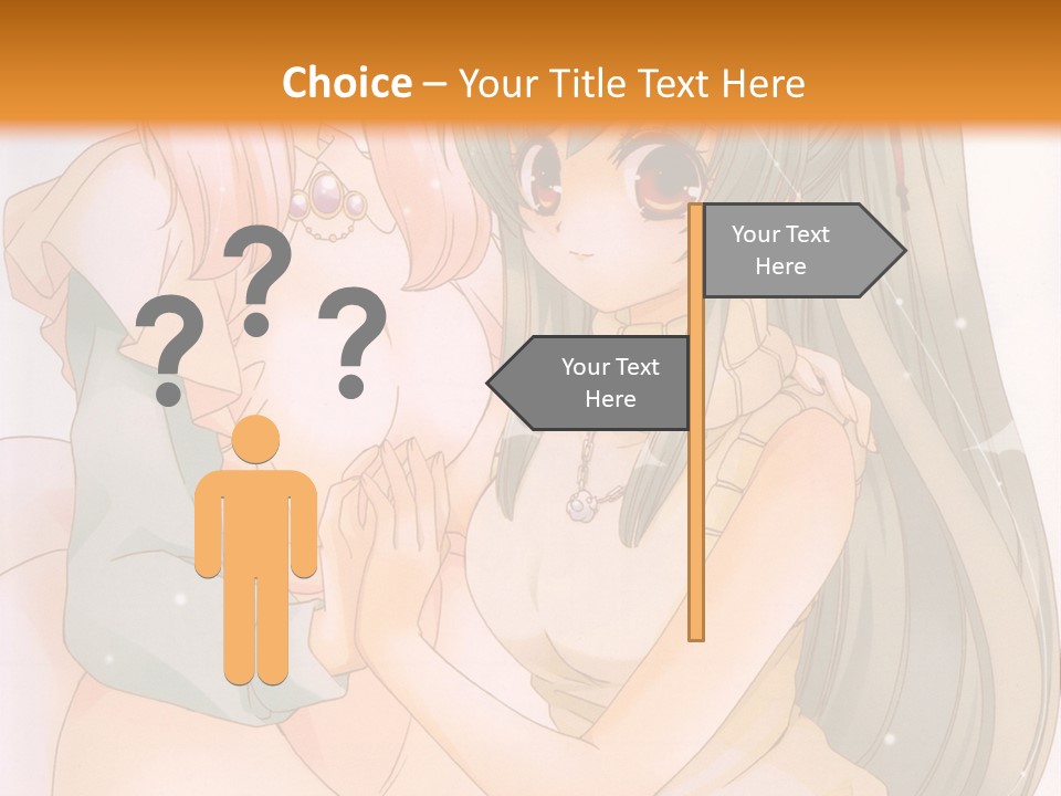 A Couple Of Anime Girls Sitting Next To Each Other PowerPoint Template