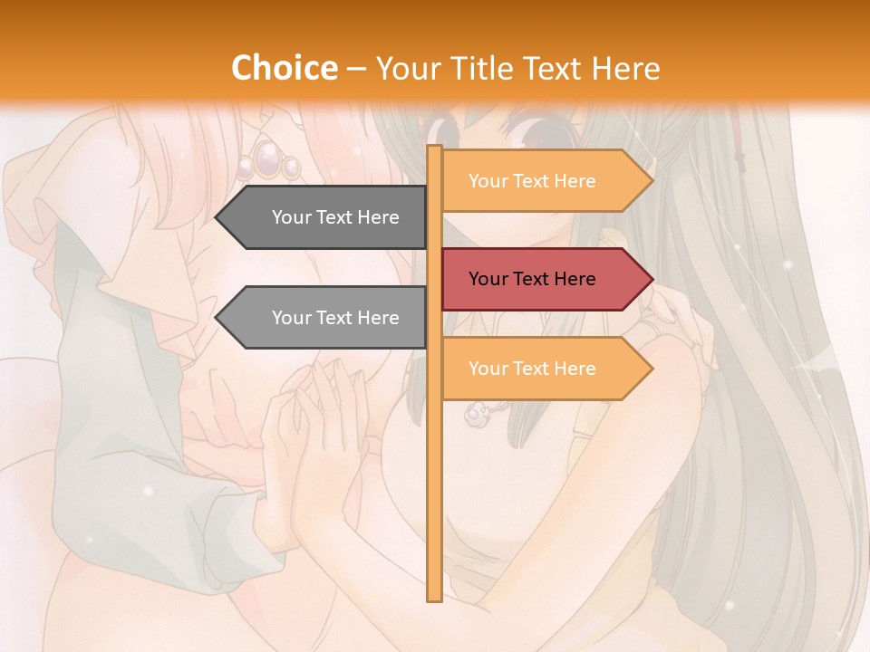 A Couple Of Anime Girls Sitting Next To Each Other PowerPoint Template