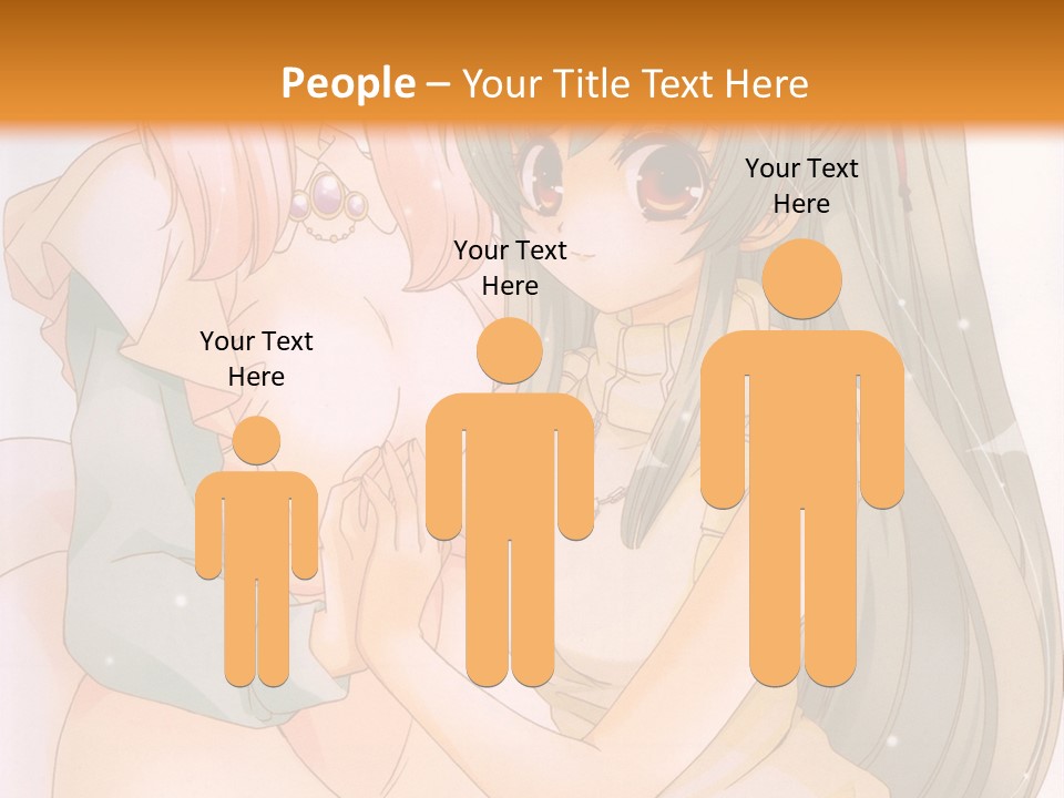 A Couple Of Anime Girls Sitting Next To Each Other PowerPoint Template