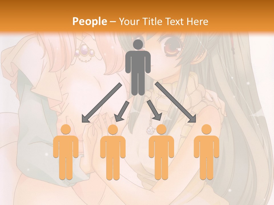 A Couple Of Anime Girls Sitting Next To Each Other PowerPoint Template