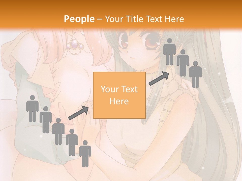 A Couple Of Anime Girls Sitting Next To Each Other PowerPoint Template