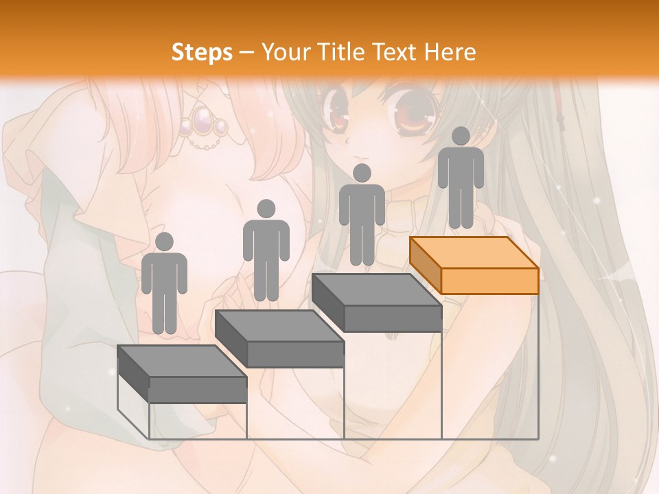 A Couple Of Anime Girls Sitting Next To Each Other PowerPoint Template