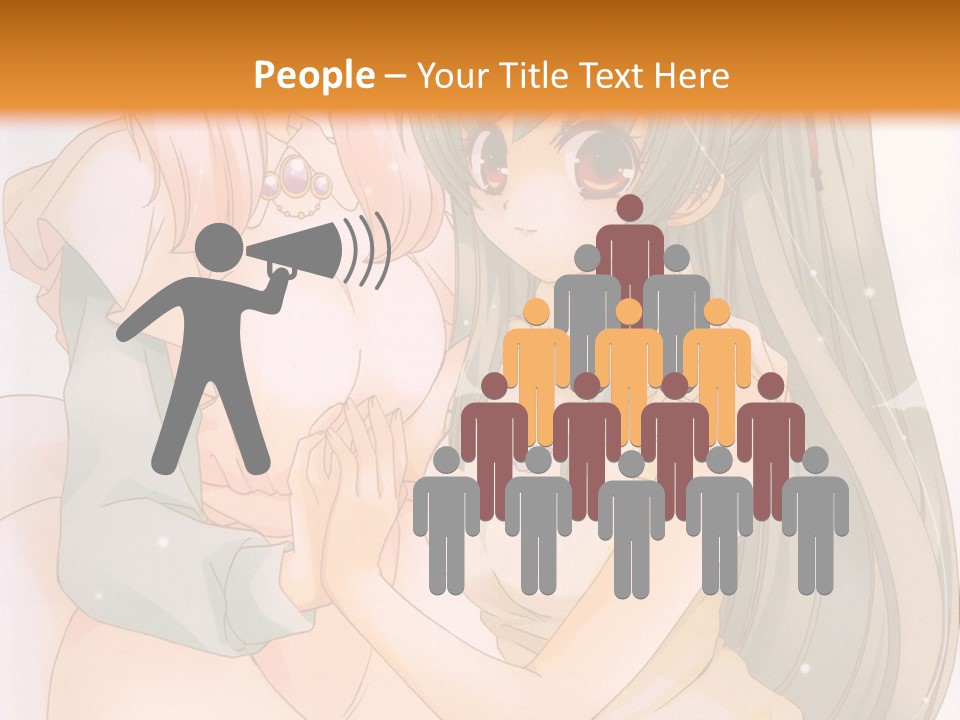 A Couple Of Anime Girls Sitting Next To Each Other PowerPoint Template