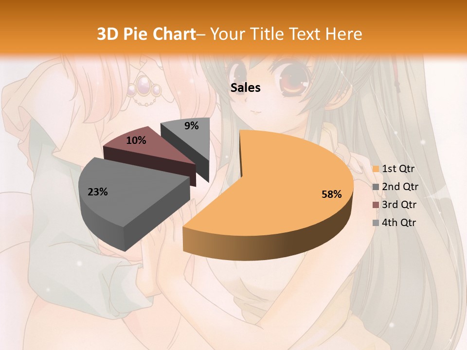 A Couple Of Anime Girls Sitting Next To Each Other PowerPoint Template