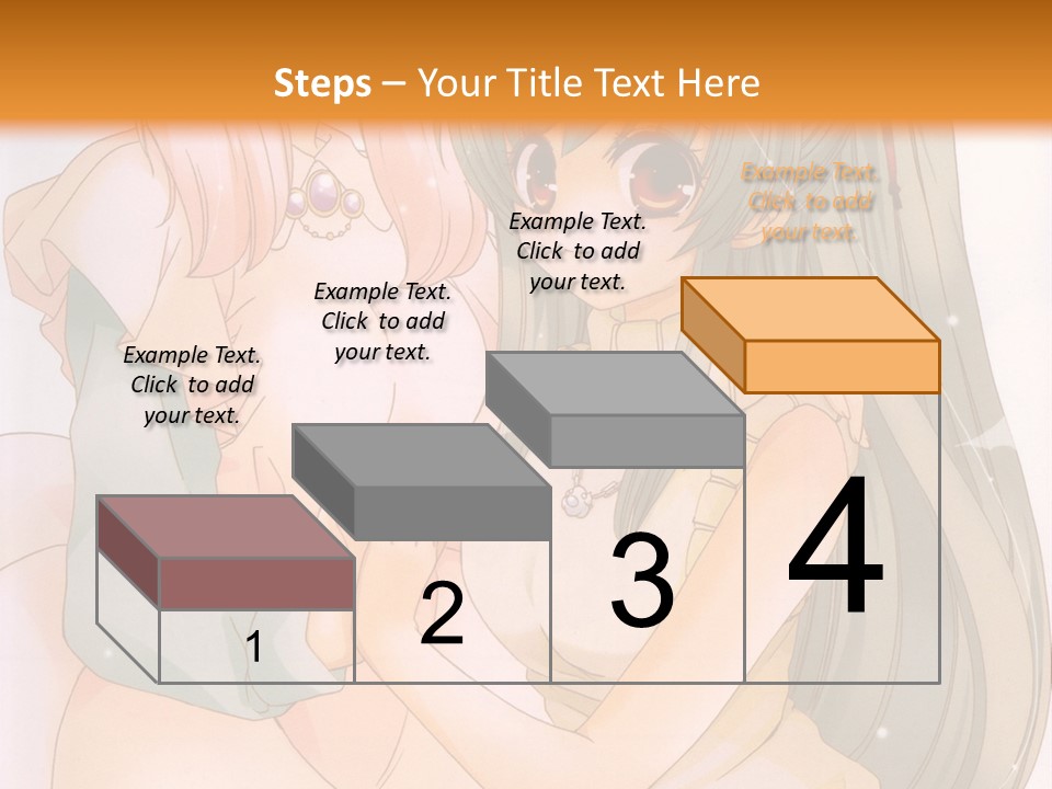 A Couple Of Anime Girls Sitting Next To Each Other PowerPoint Template