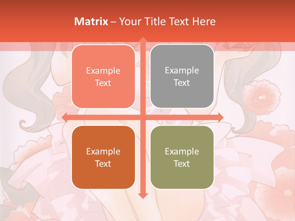 A Woman In A Pink Dress Sitting On A Flower PowerPoint Template