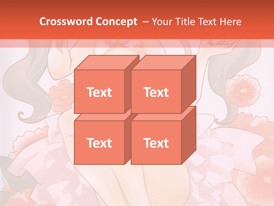 A Woman In A Pink Dress Sitting On A Flower PowerPoint Template