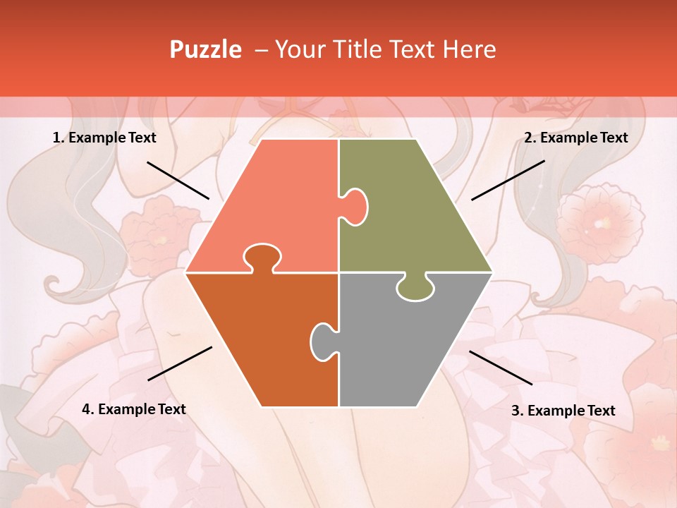 A Woman In A Pink Dress Sitting On A Flower PowerPoint Template