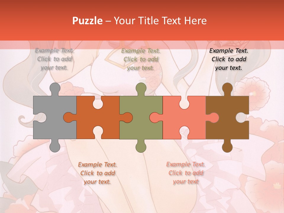 A Woman In A Pink Dress Sitting On A Flower PowerPoint Template