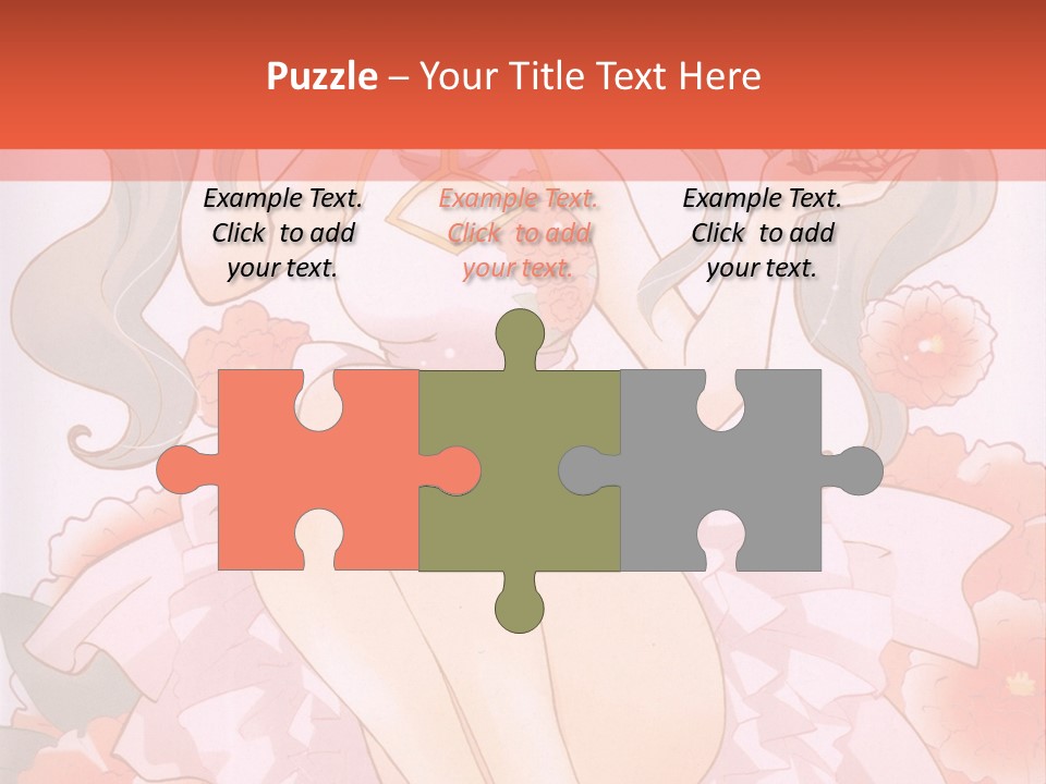 A Woman In A Pink Dress Sitting On A Flower PowerPoint Template