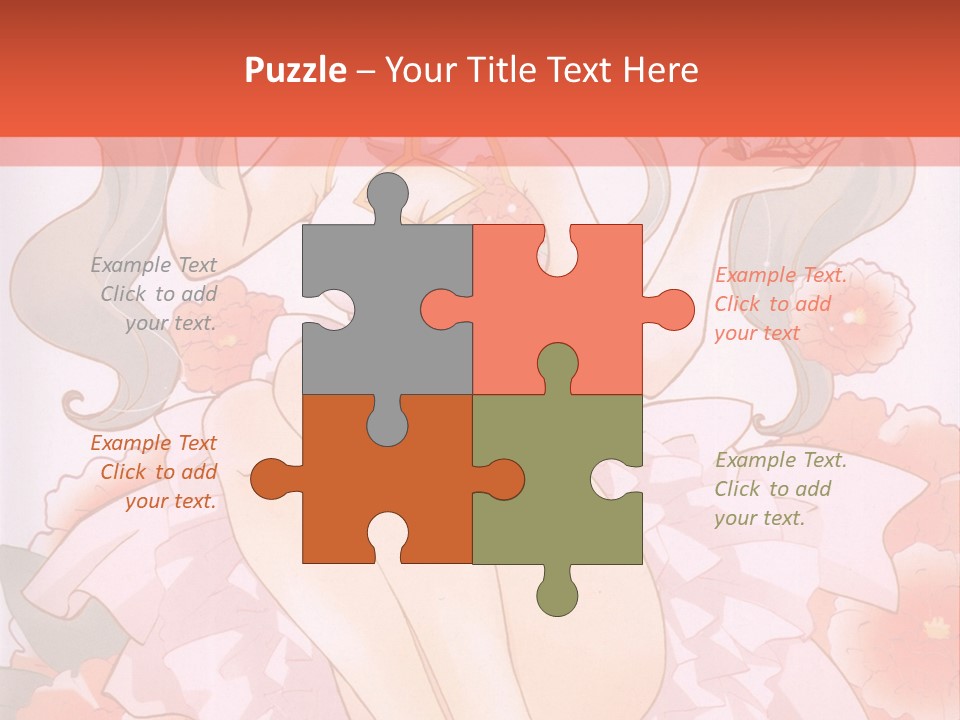 A Woman In A Pink Dress Sitting On A Flower PowerPoint Template