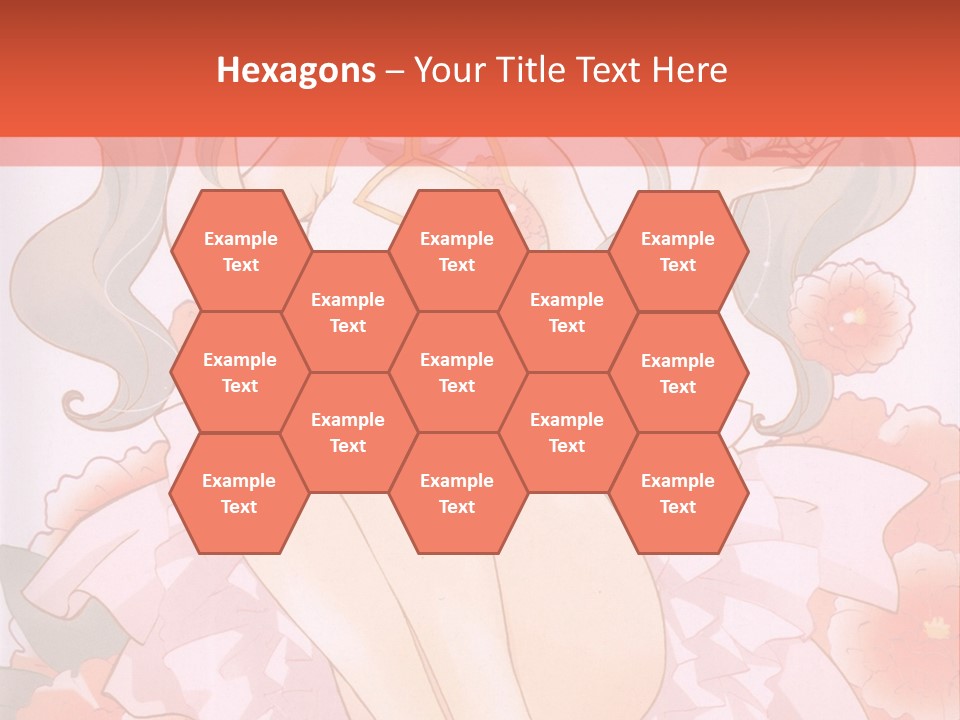 A Woman In A Pink Dress Sitting On A Flower PowerPoint Template