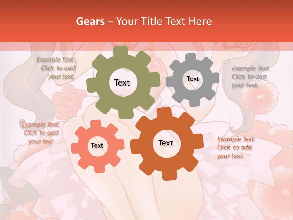 A Woman In A Pink Dress Sitting On A Flower PowerPoint Template