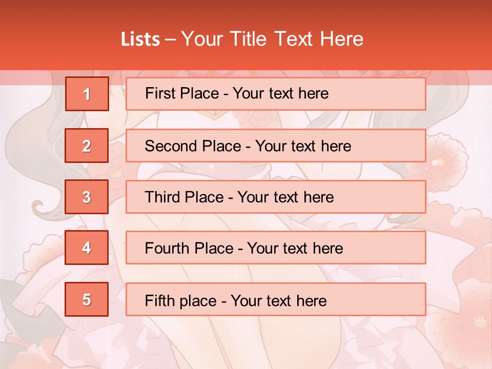 A Woman In A Pink Dress Sitting On A Flower PowerPoint Template