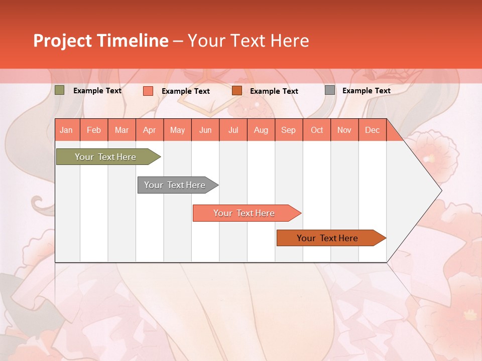 A Woman In A Pink Dress Sitting On A Flower PowerPoint Template