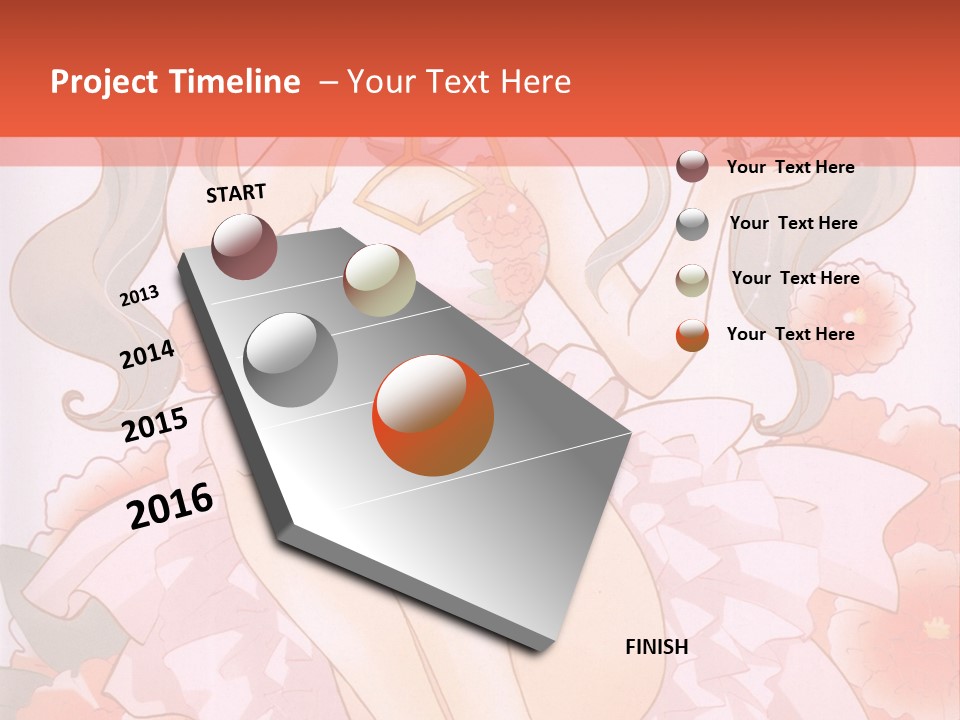 A Woman In A Pink Dress Sitting On A Flower PowerPoint Template