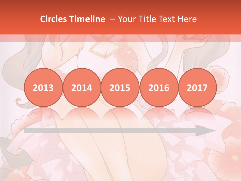 A Woman In A Pink Dress Sitting On A Flower PowerPoint Template