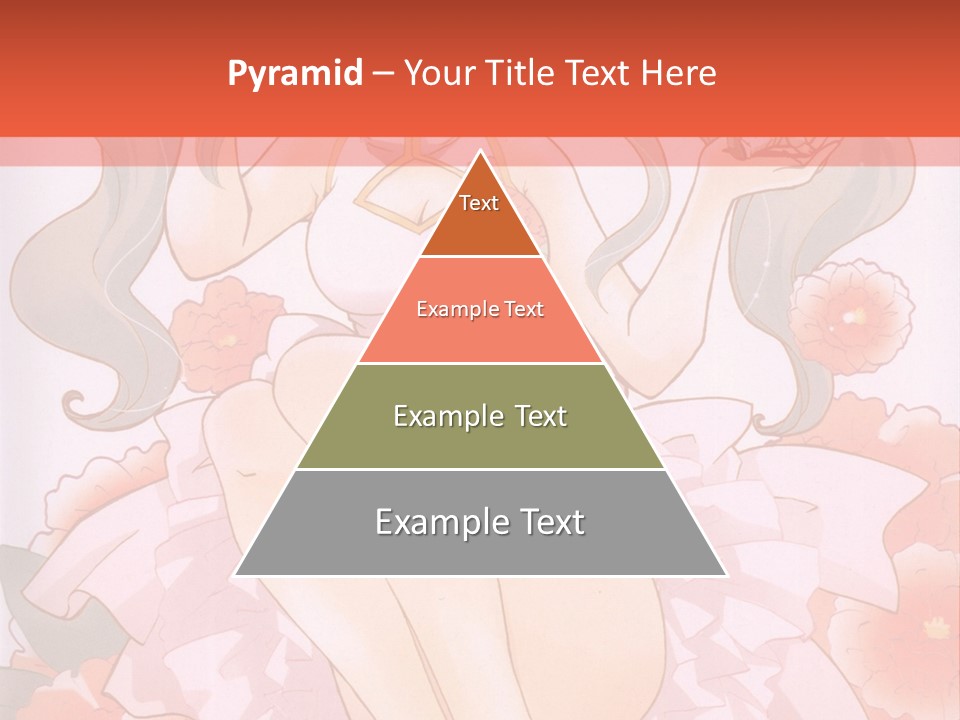 A Woman In A Pink Dress Sitting On A Flower PowerPoint Template