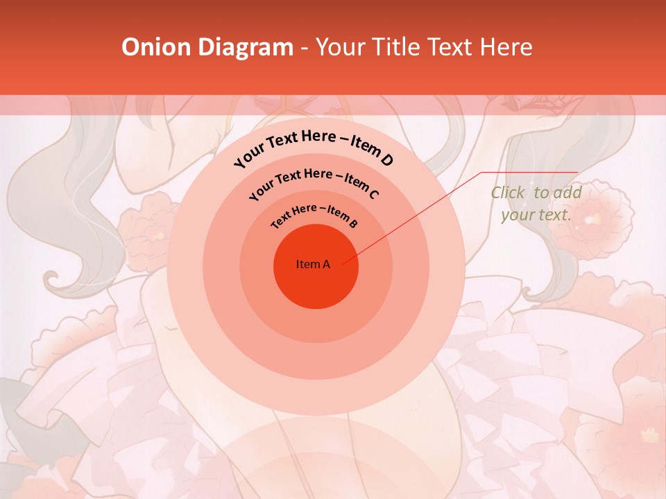 A Woman In A Pink Dress Sitting On A Flower PowerPoint Template