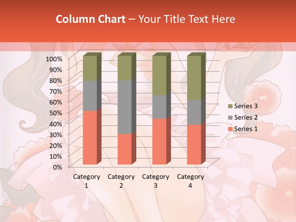 A Woman In A Pink Dress Sitting On A Flower PowerPoint Template