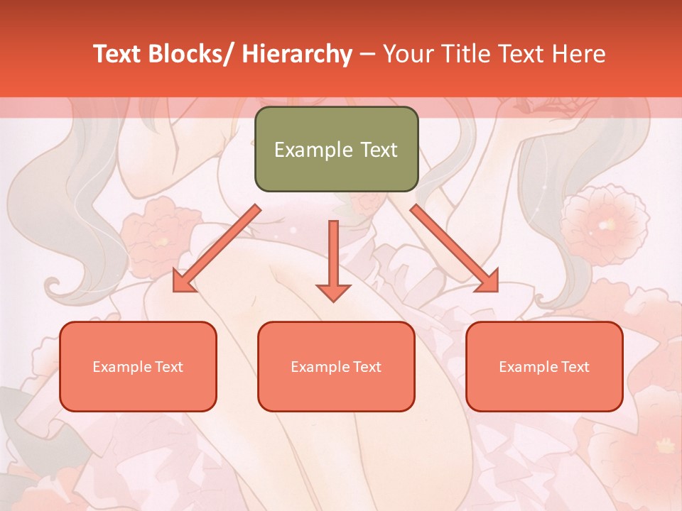 A Woman In A Pink Dress Sitting On A Flower PowerPoint Template