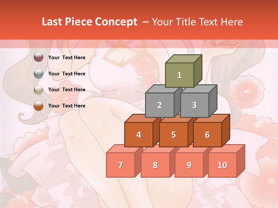 A Woman In A Pink Dress Sitting On A Flower PowerPoint Template